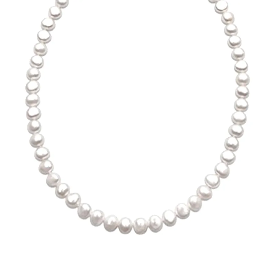 Collar de Plata de Ley 925 con Perla Blanca acabado en oro amarillo 18K - Kipepeo