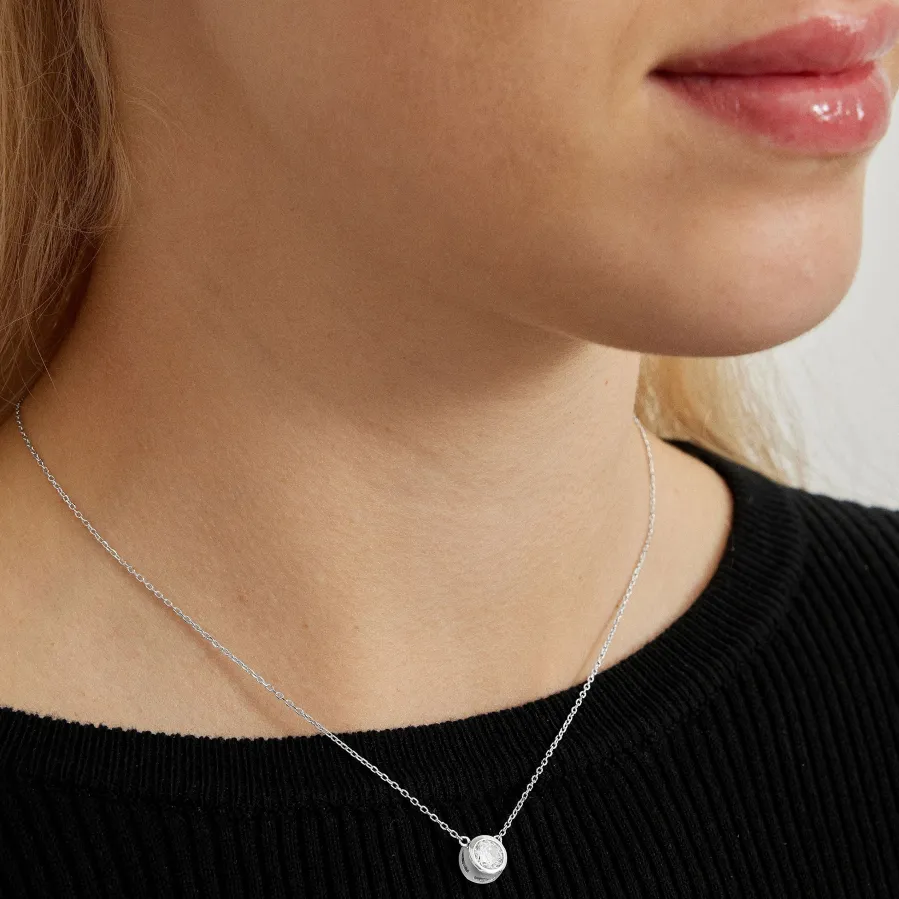 Collar de Plata de Ley 925 con Circonita Brillante acabado en rodio - Imrak