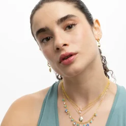 Collar de Plata de Ley 925 con Circonita Brillante acabado en oro amarillo 18K - Keval