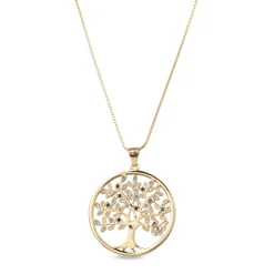 Collar de Plata de Ley 925 con Circonita Multicolor acabado en oro amarillo 18K - Apriu