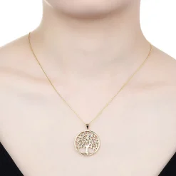 Collar de Plata de Ley 925 con Circonita Multicolor acabado en oro amarillo 18K - Apriu