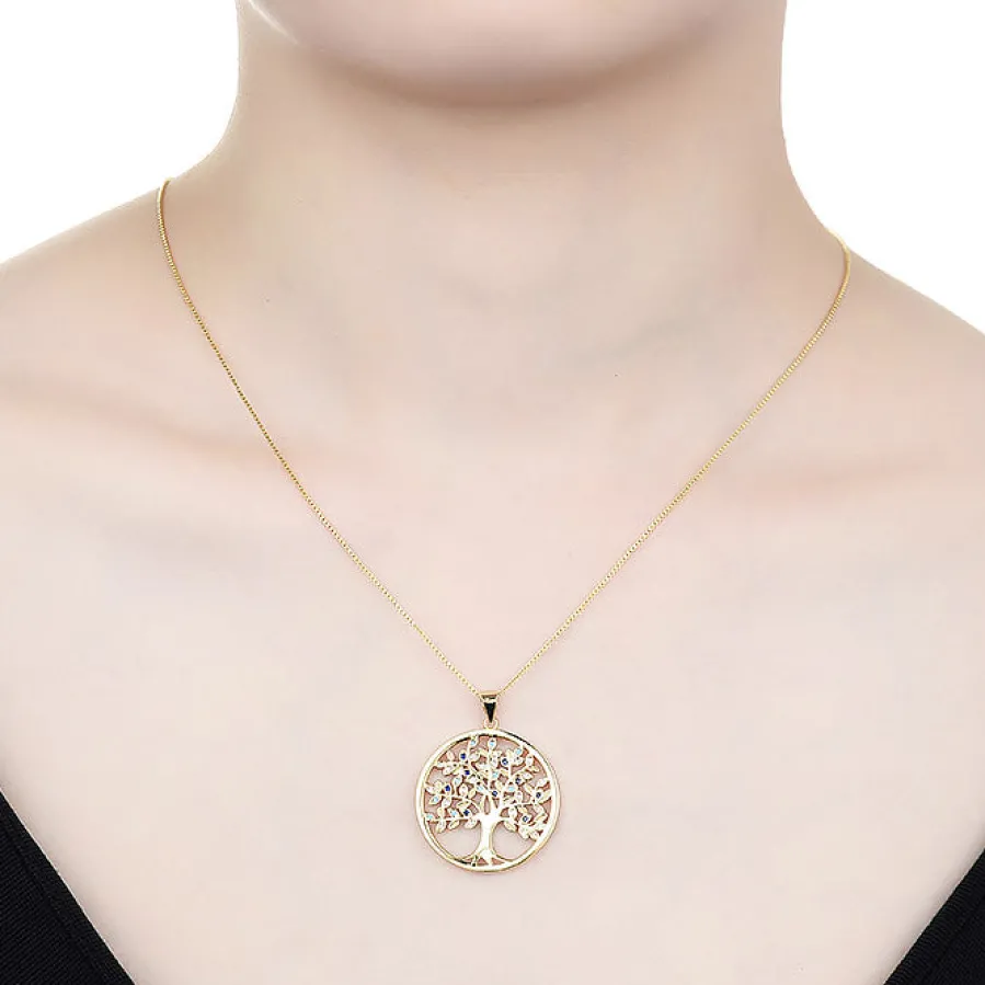 Collar de Plata de Ley 925 con Circonita Multicolor acabado en oro amarillo 18K - Apriu