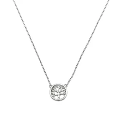 Collar de Plata de Ley 925 con Circonita Brillante acabado en rodio - Arbol Vida