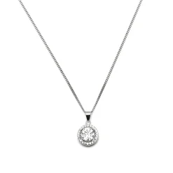 Collar de Plata de Ley 925 con Circonita Brillante acabado en rodio - Gema De Leyenda