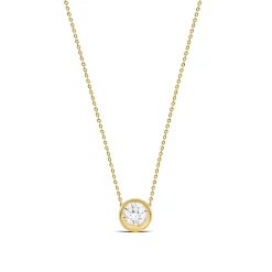 Collar de Plata de Ley 925 con Circonita Brillante acabado en oro amarillo 18K - Imrak