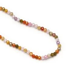 Collar de Plata de Ley 925 con Cristal Multicolor acabado en oro amarillo 18K - Ufela