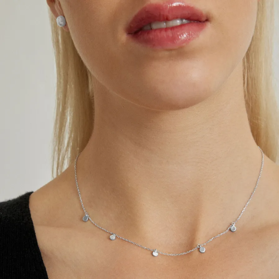 Collar de Plata de Ley 925 con Circonita Brillante acabado en rodio - Circle