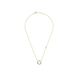 Collar de Plata de Ley 925 con Circonita Multicolor acabado en oro amarillo 18K - Thilak