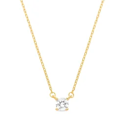 Collar de Plata de Ley 925 con Circonita Brillante acabado en oro amarillo 18K - Keval