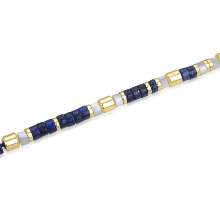 Collar de Plata de Ley 925 con Lapislazuli Natural acabado en oro amarillo 18K - Ihun