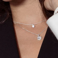 Collar de Plata de Ley 925 con Circonita Brillante acabado en rodio - Laiah