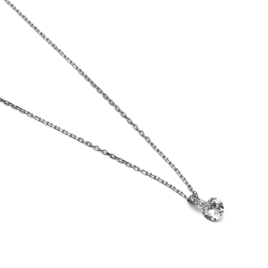 Collar de Plata de Ley 925 con Circonita Brillante acabado en rodio - Laiah