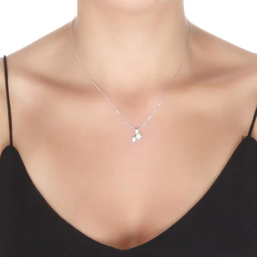 Collar de Plata de Ley 925 con Circonita Brillante acabado en rodio - Familia