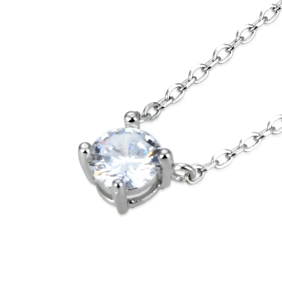 Collar de Plata de Ley 925 con Circonita Brillante acabado en rodio - Keval