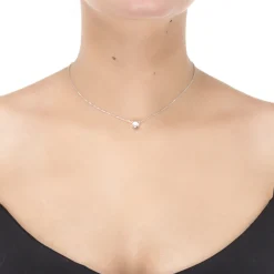 Collar de Plata de Ley 925 con Circonita Brillante acabado en rodio - Imrak
