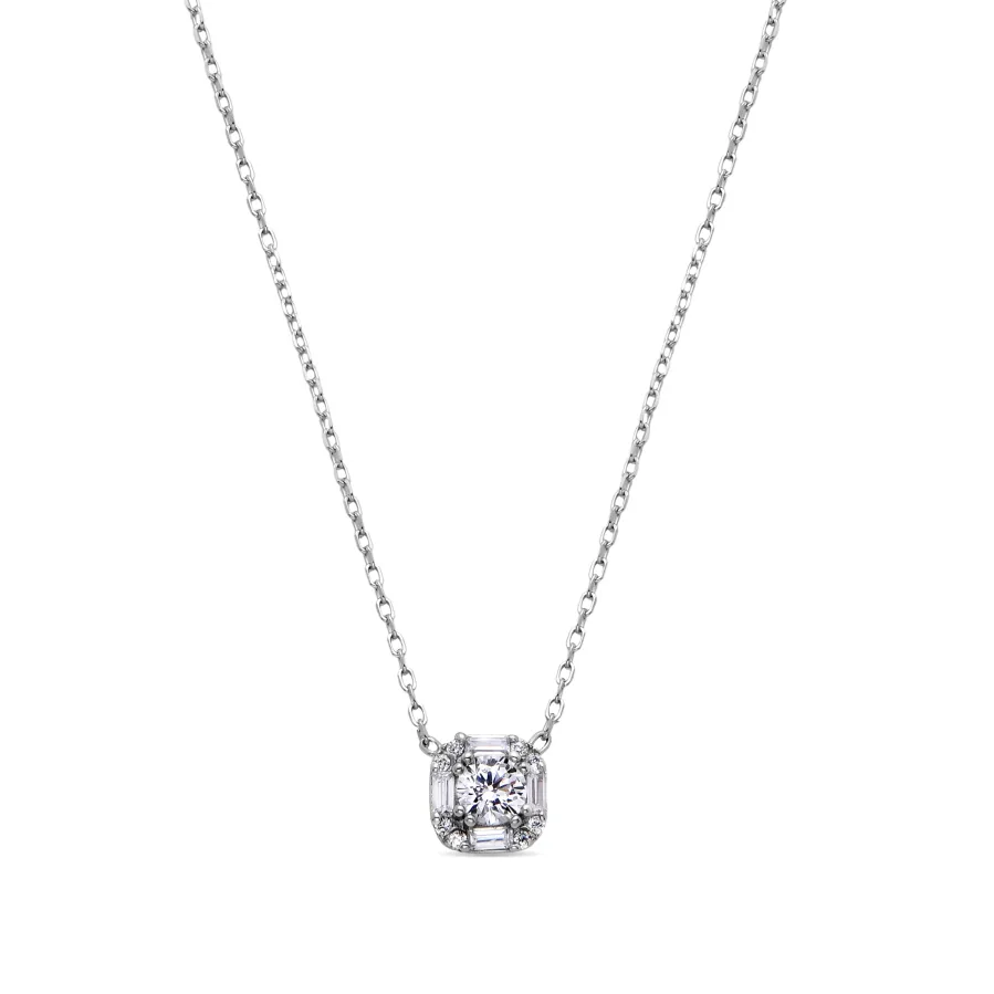 Collar de Plata de Ley 925 con Circonita Brillante acabado en rodio - Dyadu