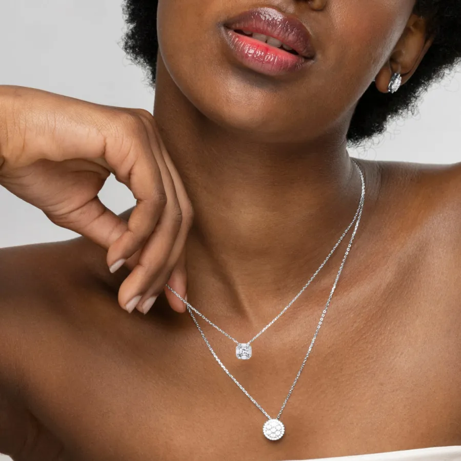 Collar de Plata de Ley 925 con Circonita Brillante acabado en rodio - Dyadu