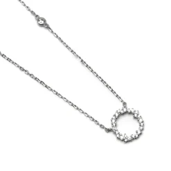 Collar de Plata de Ley 925 con Circonita Brillante acabado en rodio - Thilak