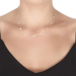 Collar de Plata de Ley 925 con Circonita Brillante acabado en oro amarillo 18K - Seduccion