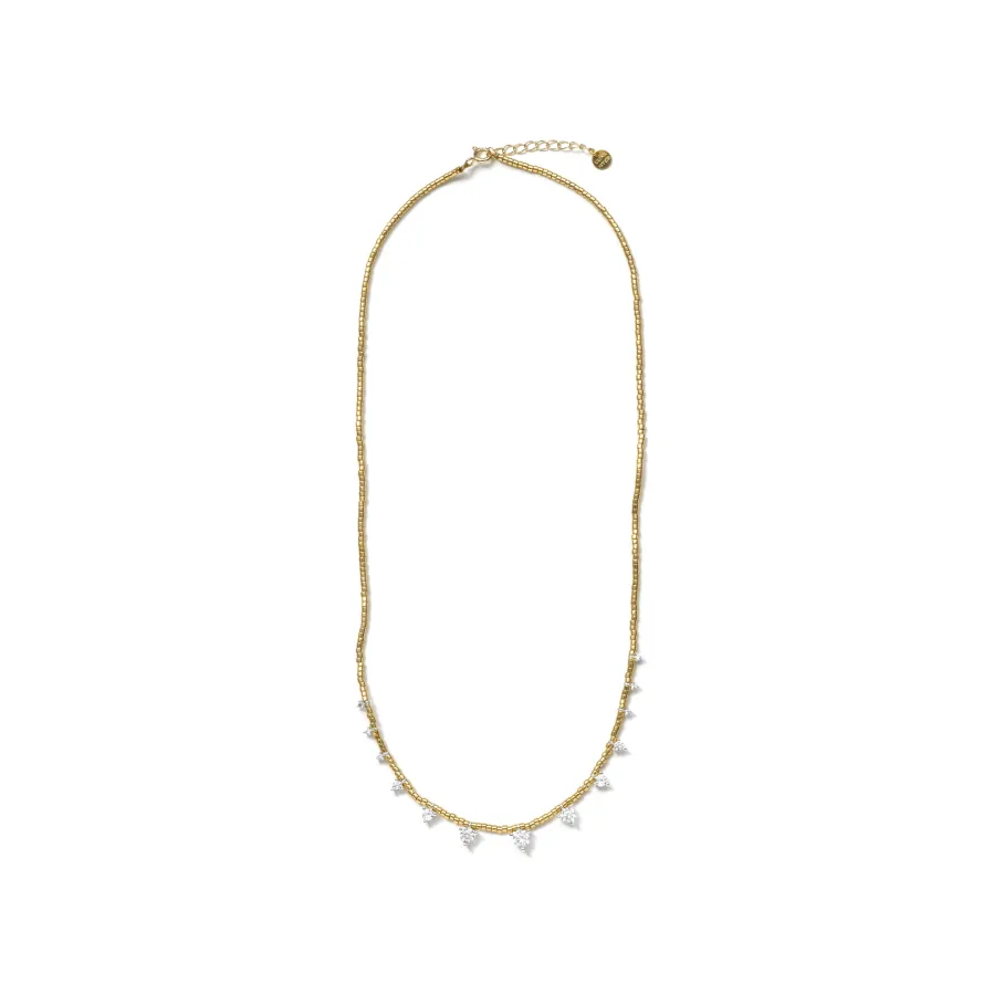 Collar de Plata de Ley 925 y Circonita Brillante acabado en oro amarillo de 18k - Rijeo