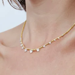 Collar de Plata de Ley 925 y Circonita Brillante acabado en oro amarillo de 18k - Rijeo