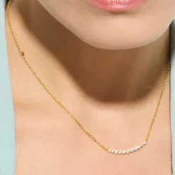 Collar de Plata de Ley 925 y Circonita Brillante acabado oro amarillo de 18k - Copim