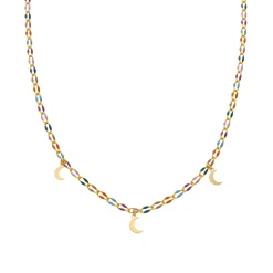 Collar de Plata de Ley 925 y Lacado Multicolor acabado oro 18k - Liesi