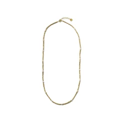 Collar de Plata de Ley 925 y Lacado Blanco acabado en oro amarillo de 18k - Altow