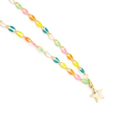 Collar de Plata de Ley 925 y Lacado Multicolor acabado oro amarillo de 18k - Saukha