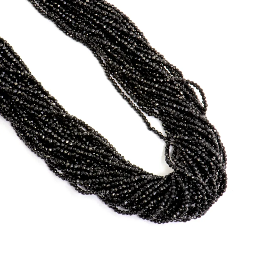 Collar de Plata de Ley 925 y Cristal Negro acabado rodio - Kibak