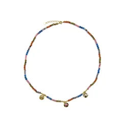 Collar de Plata de Ley 925 y Cristal Multicolor acabado oro 18k - Ufore