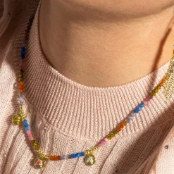 Collar de Plata de Ley 925 y Cristal Multicolor acabado oro 18k - Ufore