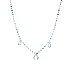 Collar de Plata de Ley 925 y Circonita Aguamarina acabado rodio - Neusne