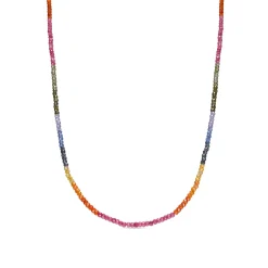 Collar de Plata de Ley 925 y Cristal Multicolor acabado oro 18k - Siran