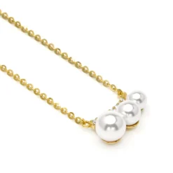 Collar de Plata de Ley 925 y Perla Blanca acabado en rodio - Duslo