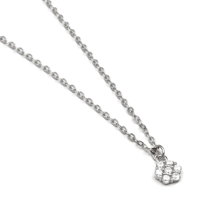 Collar de Plata de Ley 925 y Circonita Brillante acabado en rodio - Oris