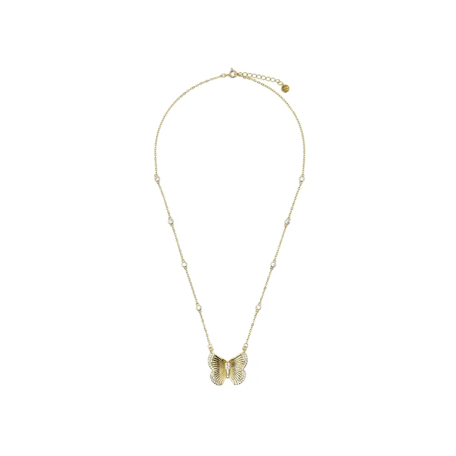 Collar de Plata de Ley 925 y Circonita Brillante acabado oro amarillo de 18k - Bifrea