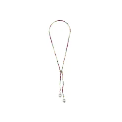 Collar de Plata de Ley 925 y Cristal Multicolor acabado oro amarillo de 18k - Lorex