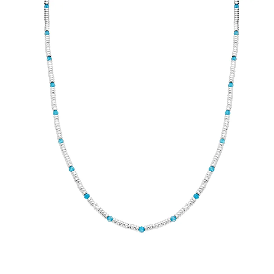 Collar de Plata de Ley 925 y Circonita Aguamarina acabado rodio - Deli
