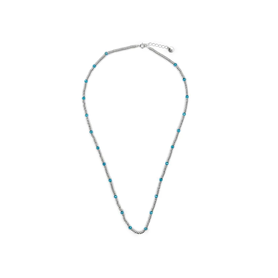 Collar de Plata de Ley 925 y Circonita Aguamarina acabado rodio - Deli