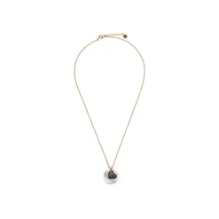 Collar de Plata de Ley 925 y Circonita Rubí acabado en oro amarillo 18k - Heart