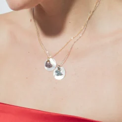Collar de Plata de Ley 925 y Circonita Rubí acabado en oro amarillo 18k - Heart