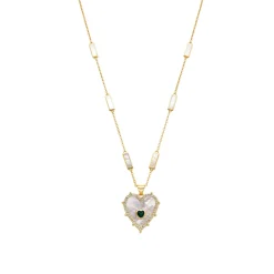 Collar de Plata de Ley 925 y Madreperla Blanca acabado oro 18k - Limy
