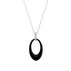 Collar de Plata de Ley 925 y Lacado Negro acabado en rodio - Onves