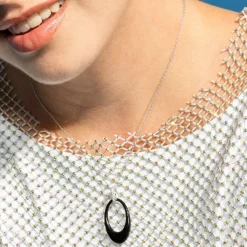 Collar de Plata de Ley 925 y Lacado Negro acabado en rodio - Onves