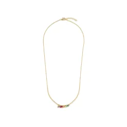 Collar de Plata de Ley 925 y Circonita Multicolor acabado en oro amarillo 18k - Nikon