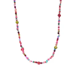 Collar de Plata de Ley 925 y Cristal Multicolor acabado en oro amarillo de 18k - Usak