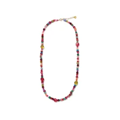 Collar de Plata de Ley 925 y Cristal Multicolor acabado en oro amarillo de 18k - Usak
