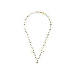Collar de Plata de Ley 925 y Cristal Multicolor acabado oro amarillo de 18k - Huin