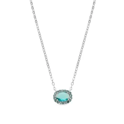 Collar de Plata de Ley 925 y Circonita Aguamarina acabado rodio - Unxo